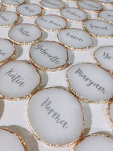 Load image into Gallery viewer, White Round Personalised Agate Resin Coaster