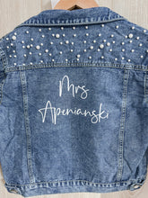 Load image into Gallery viewer, Customised Pearl Denim Jacket
