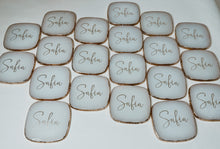 Load image into Gallery viewer, White Square Personalised Agate Resin Coaster