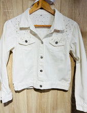 Load image into Gallery viewer, White Denim Pearl Jacket