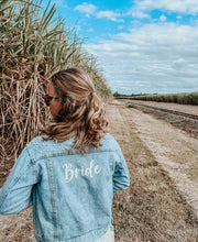 Load image into Gallery viewer, Customised Pearl Denim Jacket