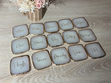 Load image into Gallery viewer, White Square Personalised Agate Resin Coaster
