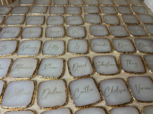 Load image into Gallery viewer, White Square Personalised Agate Resin Coaster