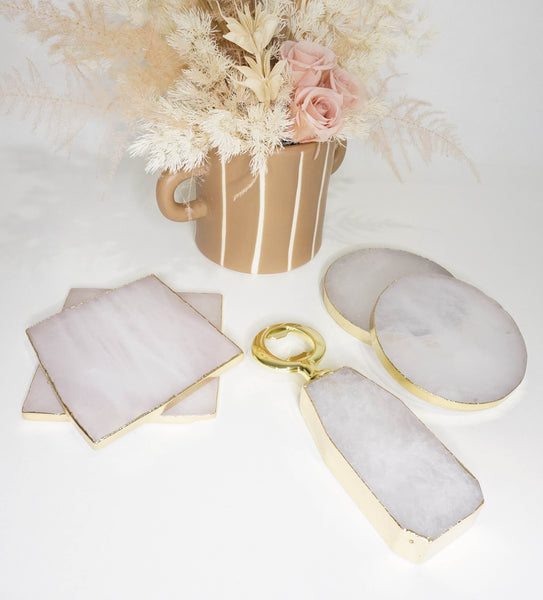 The Beauty and Functionality of Semi-Precious Stone Quartz Coasters