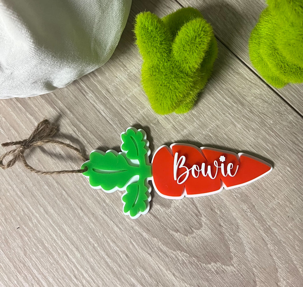 Carrot acrylic name tag