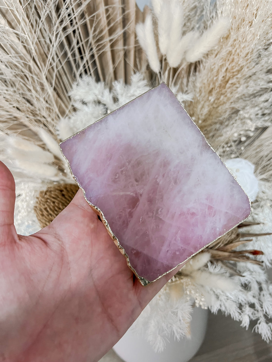 Quartz Square Semi Precious Stone Agate Coaster