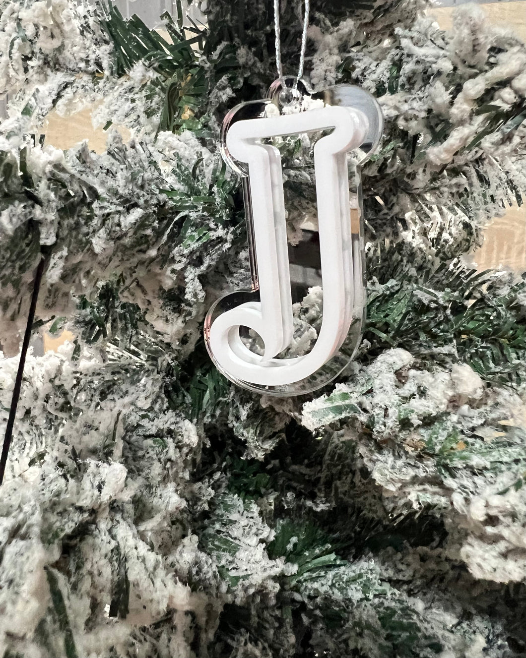 Acrylic Christmas Initial Ornament