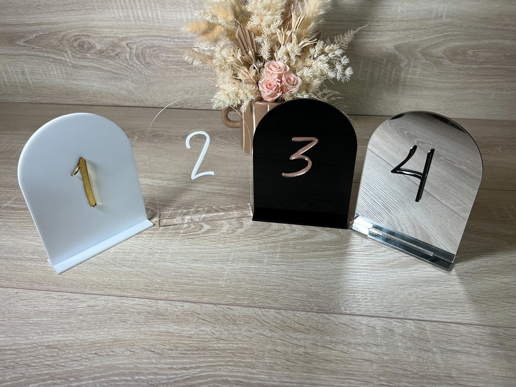 Acrylic Wedding Table Numbers