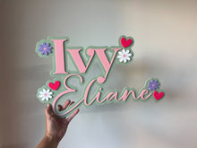Load image into Gallery viewer, Large First &amp; Middle Name Acrylic Plaque With Theme
