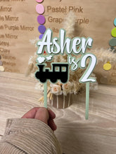 Load image into Gallery viewer, Train theme cake topper
