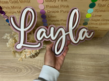 Load image into Gallery viewer, Triple Layered Acrylic Name Wall Plaque
