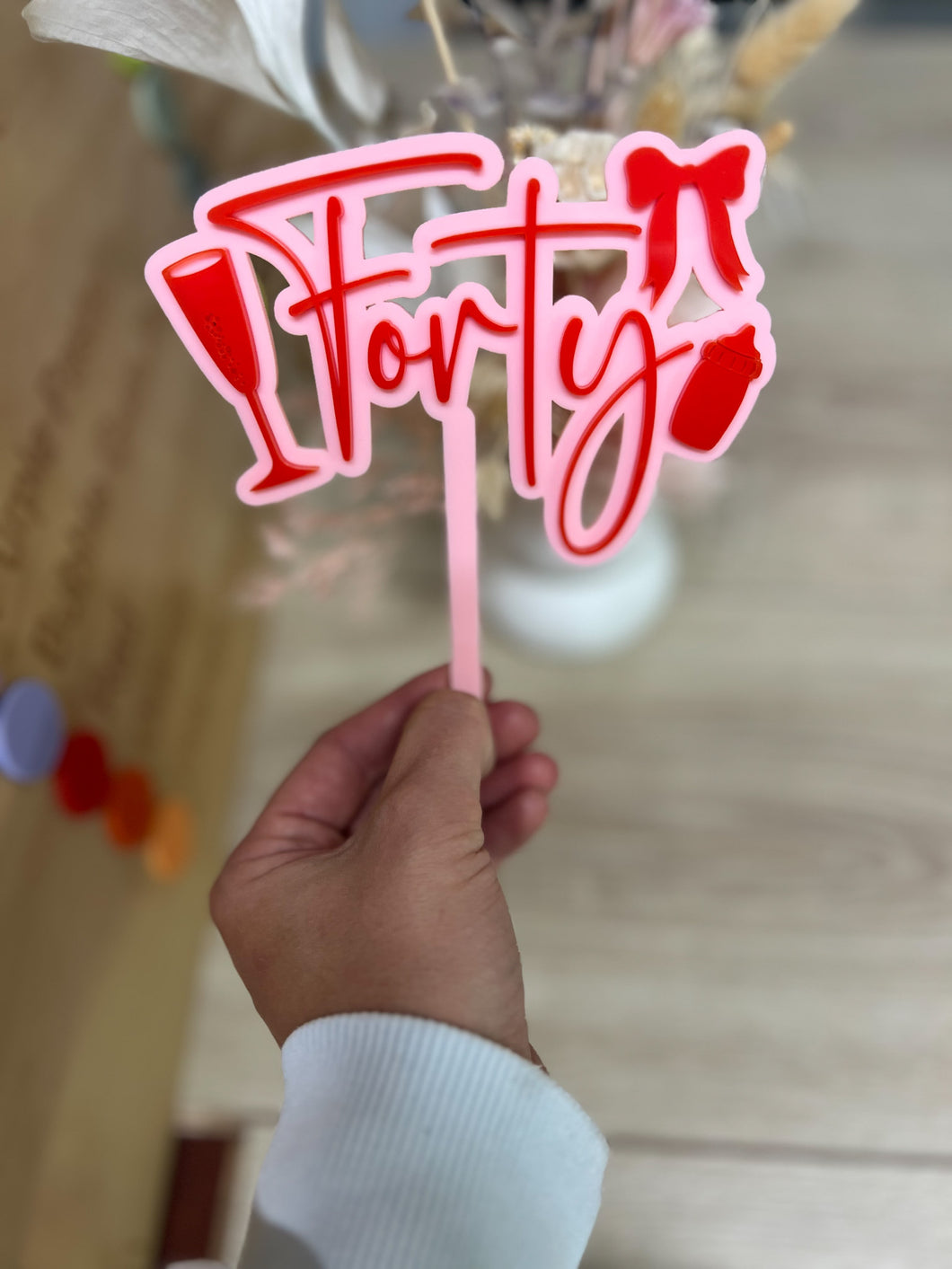 Forty & Baby Sprinkle Cake topper