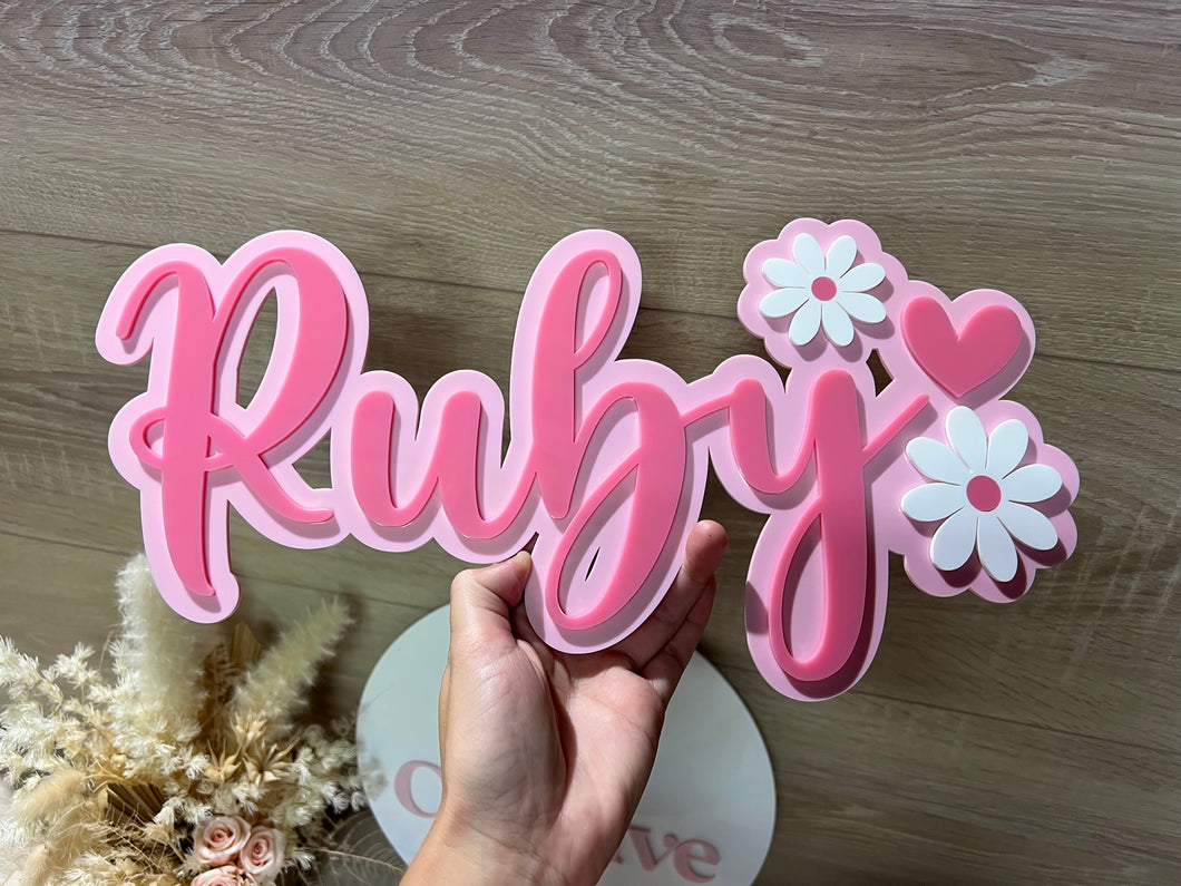 Double Layer Plaque 1 name with Decor