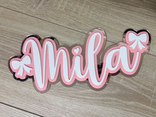 Load image into Gallery viewer, Triple Layer Plaque 1 name with Decor
