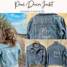 Load image into Gallery viewer, Customised Pearl Denim Jacket
