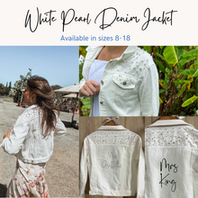 Load image into Gallery viewer, White Denim Pearl Jacket
