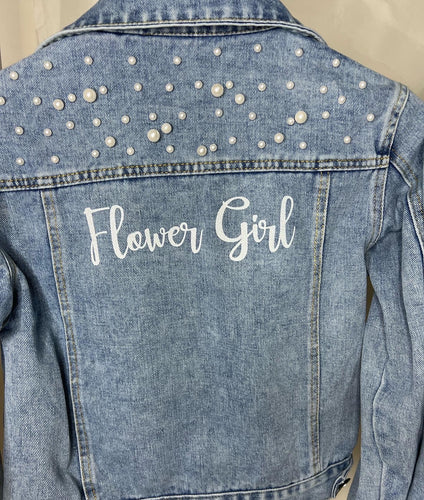 Girls/Kids Pearl Denim Jacket