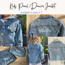 Load image into Gallery viewer, Girls/Kids Pearl Denim Jacket
