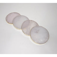 Load image into Gallery viewer, Quartz Round Semi Precious Stone Agate Coaster
