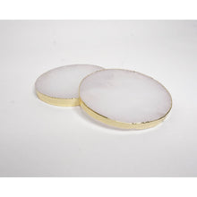 Load image into Gallery viewer, Quartz Round Semi Precious Stone Agate Coaster
