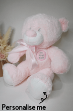 Load image into Gallery viewer, Personalised Pink Birth Teddy Bear
